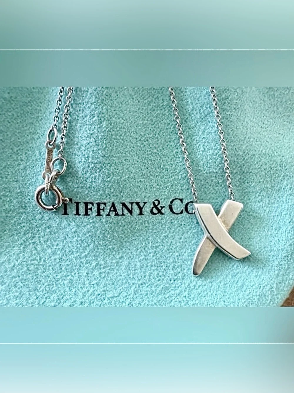 Tiffany & Co. Paloma Picasso 925 Sterling Silver Graffiti X Pendant Necklace
